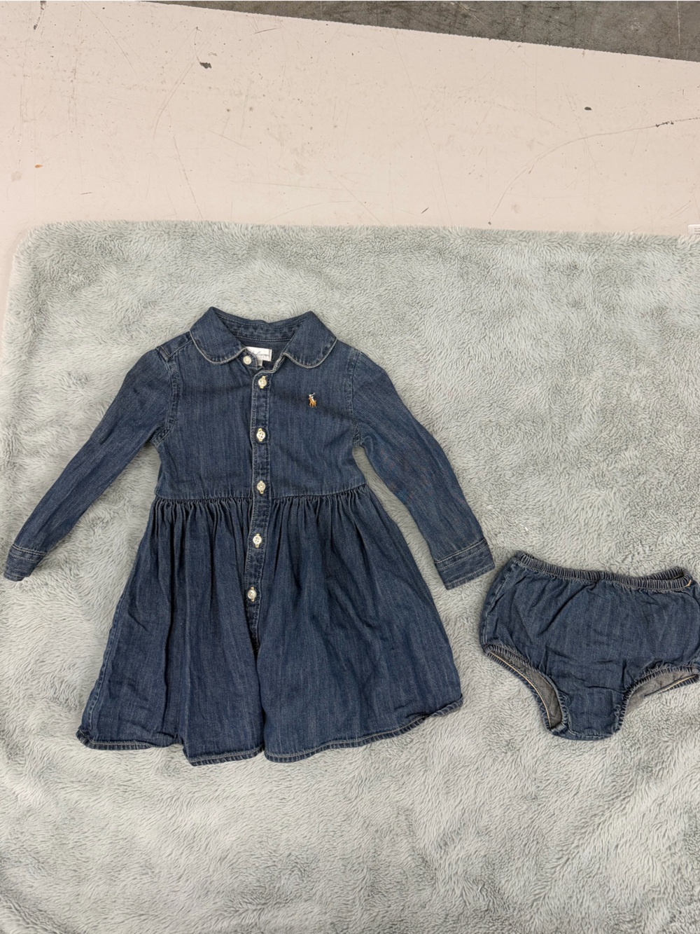 Ralph Lauren Denim Dress with diaper cover